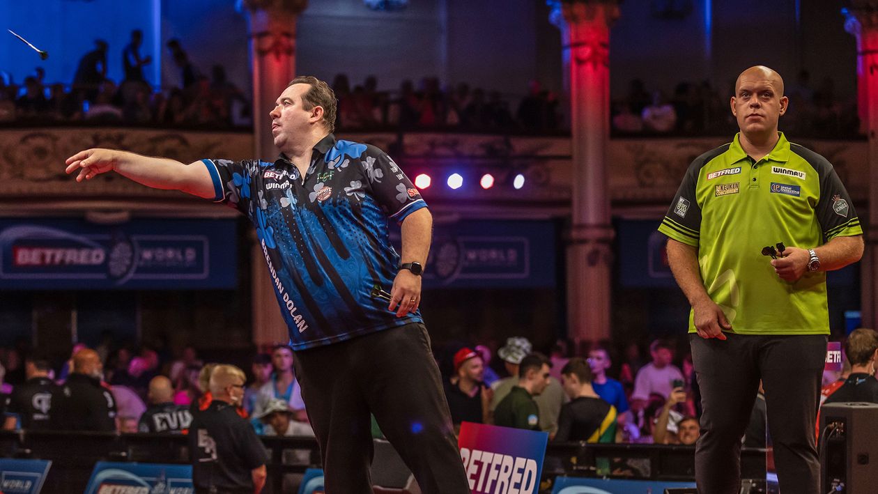 Darts results Brendan Dolan stuns Michael van Gerwen in the first