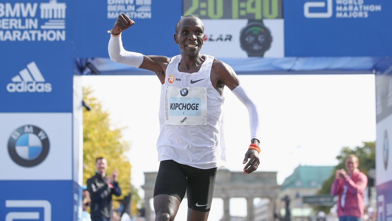 Marathon world record broken by Olympic champion Eliud Kipchoge