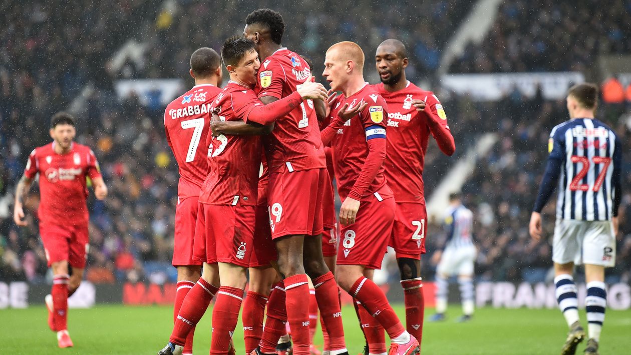 Nottingham Forest celebrate a goal against West Brom