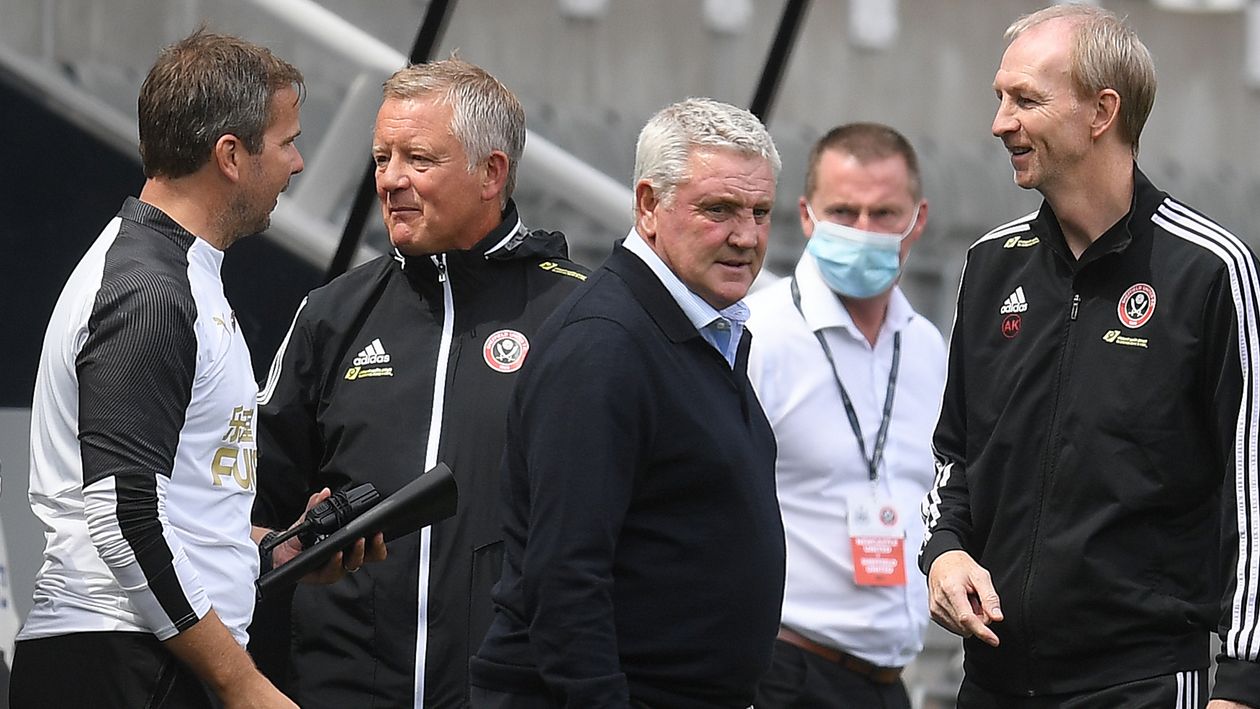 Sheffield United manager Chris Wilder and Newcastle United manager Steve Bruce