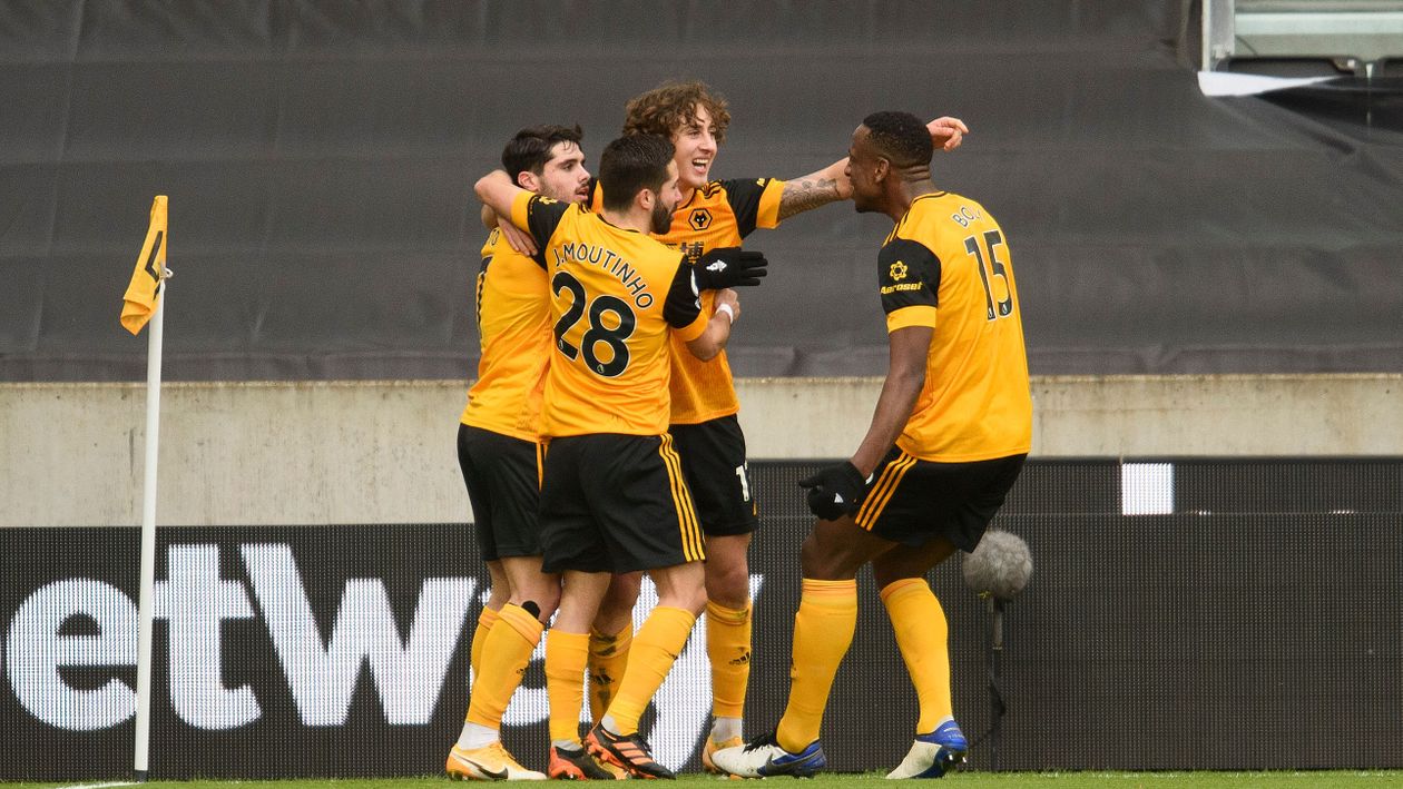 Wolves celebrate against West Brom