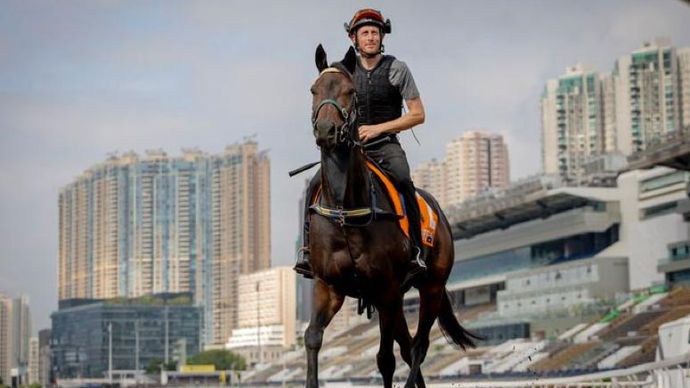 Ross Wishart and Mr Brightside (Alex Evers for Hong Kong Jockey Club)