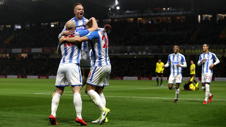 Celebrations for Huddersfield at Watford