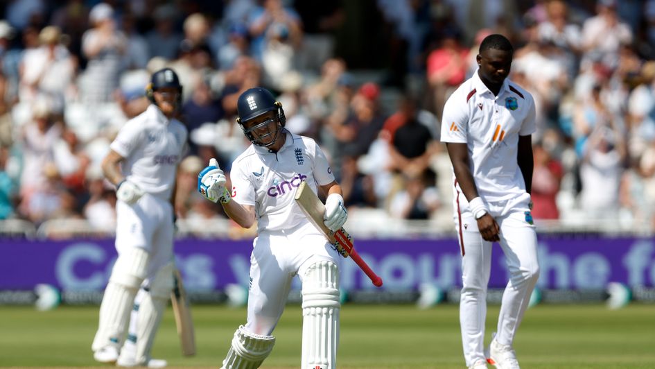 Ollie Pope celebrates his century