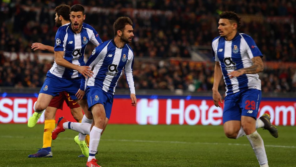 Adrian Lopez pulled a goal back for Porto against Roma