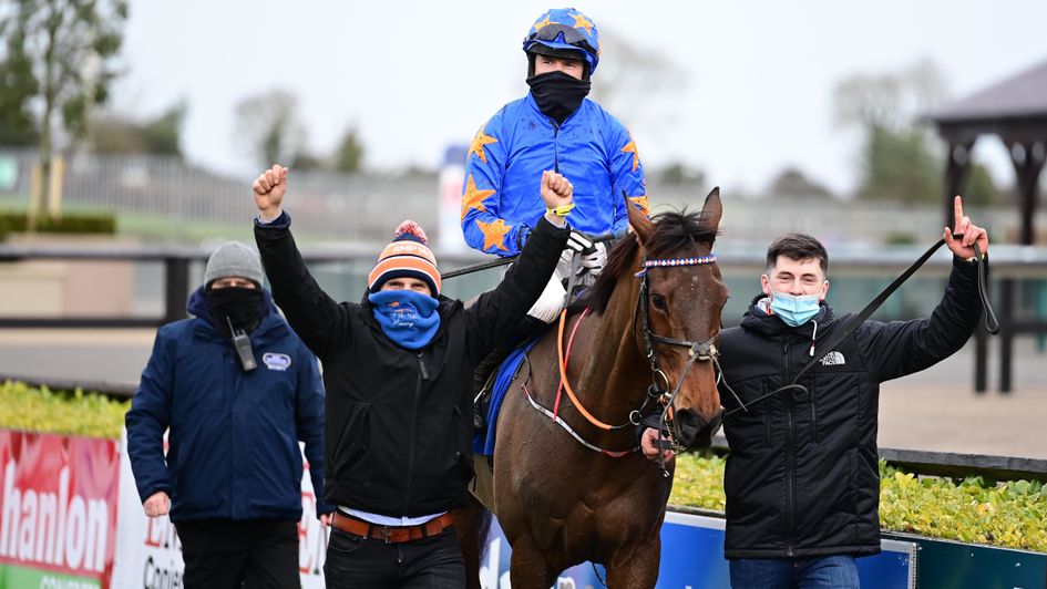 Ronan McNally (left) celebrates victory for Dreal Deal