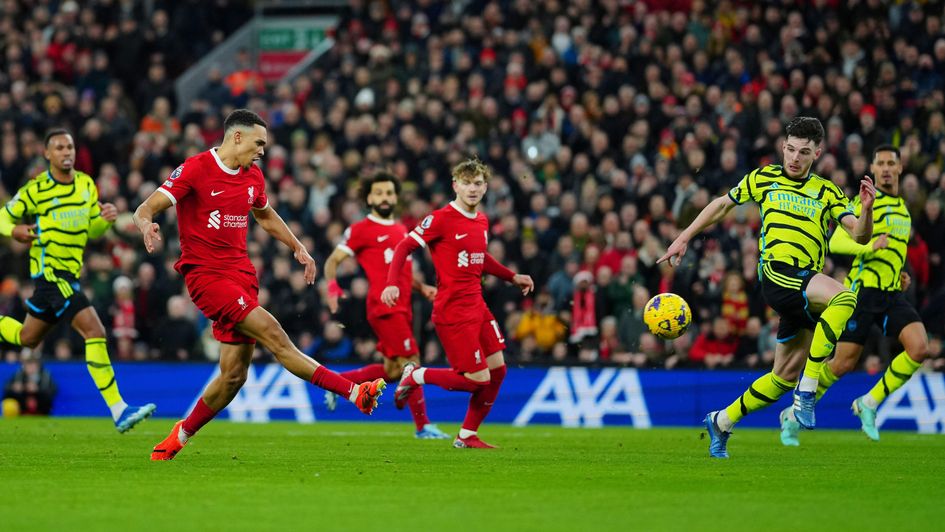 Trent Alexander-Arnold in action against Arsenal