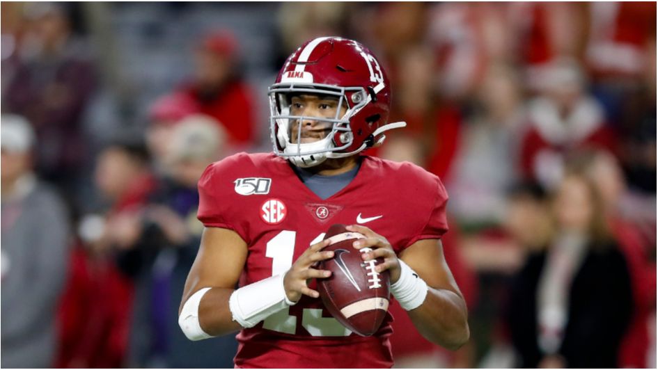 Quarterback Tua Tagovailoa in action during his college career