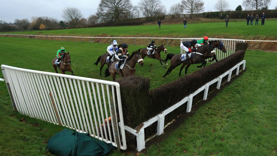 Action at Leicester racecourse