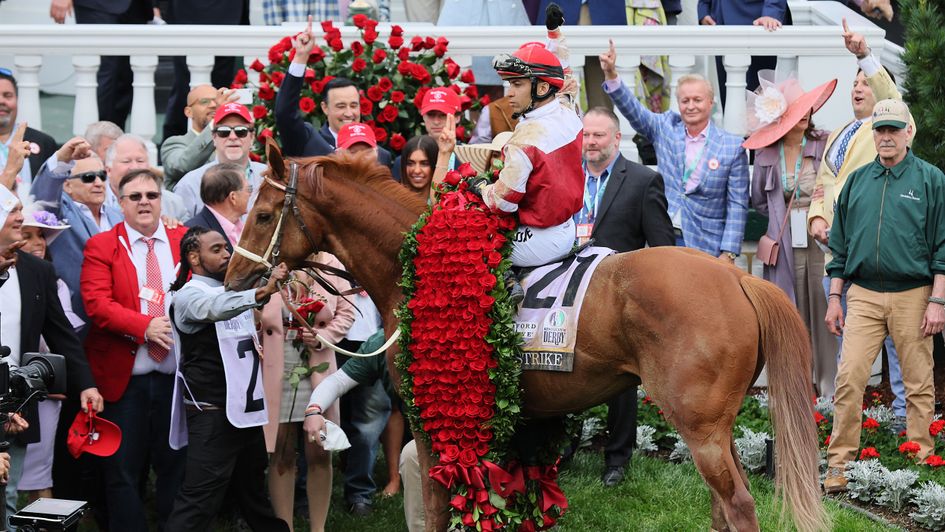 Jockey Sonny Leon on Rich Strike