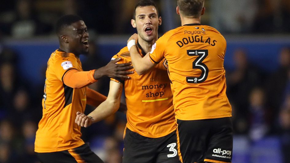 Leo Bonatini is congratulated after opening the scoring