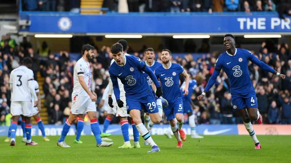 Kai Havertz celebrates his winner for Chelsea against Crystal Palace