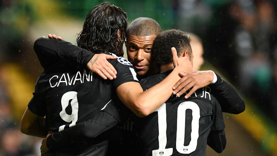 PSG's Kylian Mbappe celebrates his goal