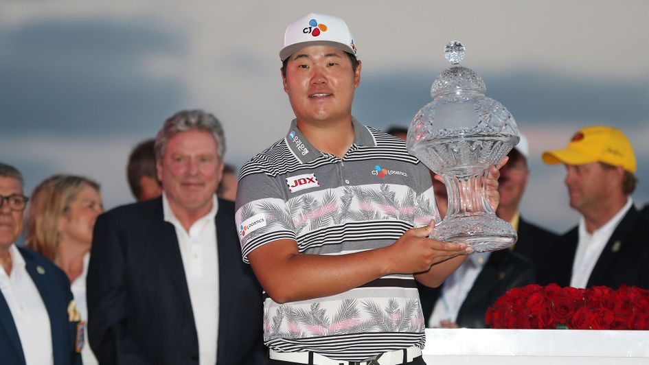 Sungjae Im celebrates his maiden PGA Tour title