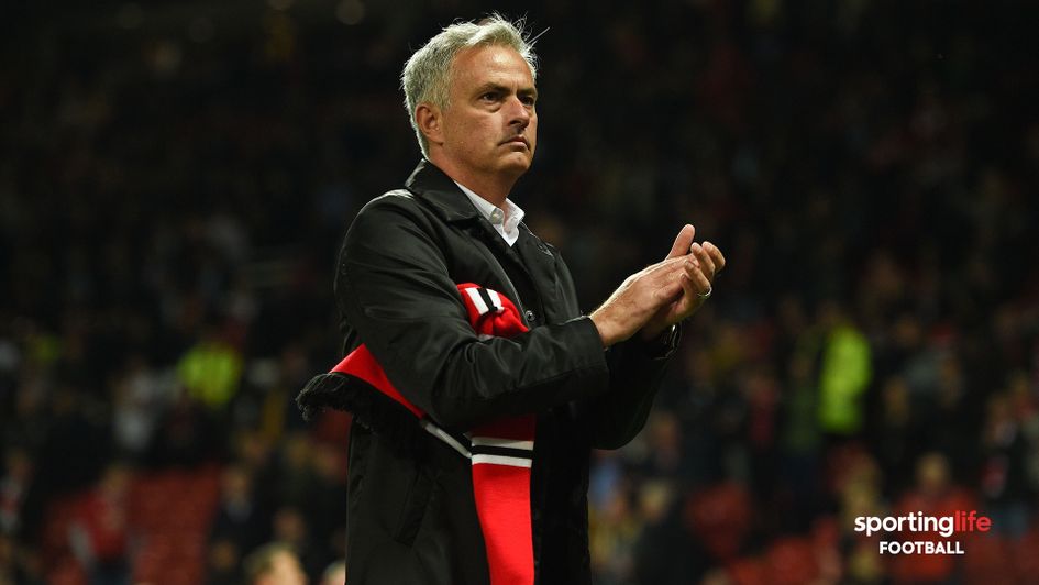 Jose Mourinho applauds the Manchester United fans after a 3-0 defeat to Tottenham