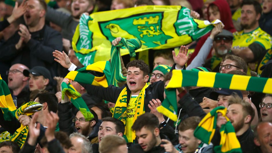 Norwich fans celebrate their promotion