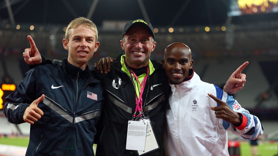 Alberto Salazar with Galen Rupp and Mo Farah