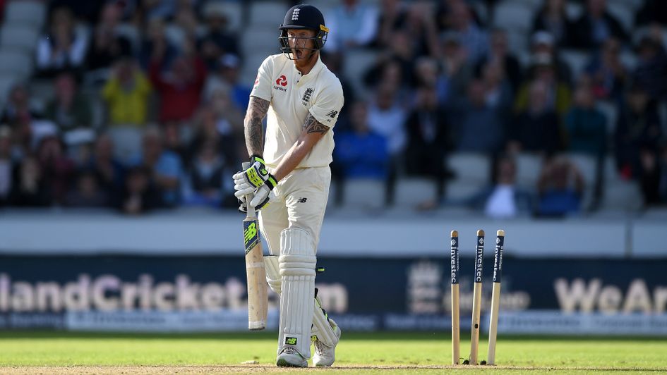 Ben Stokes is bowled just before stumps