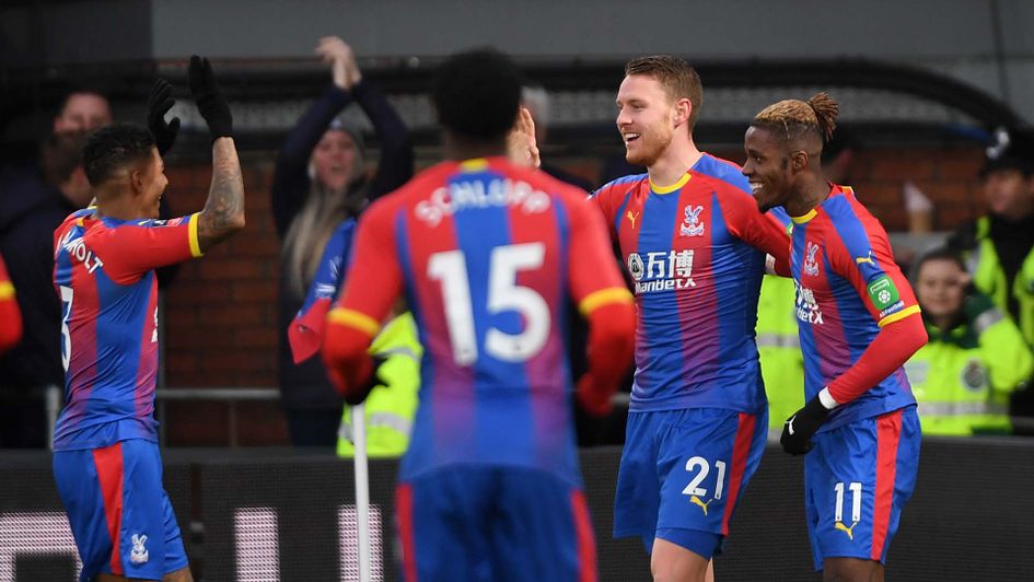 Connor Wickham celebrates his goal for Crystal Palace