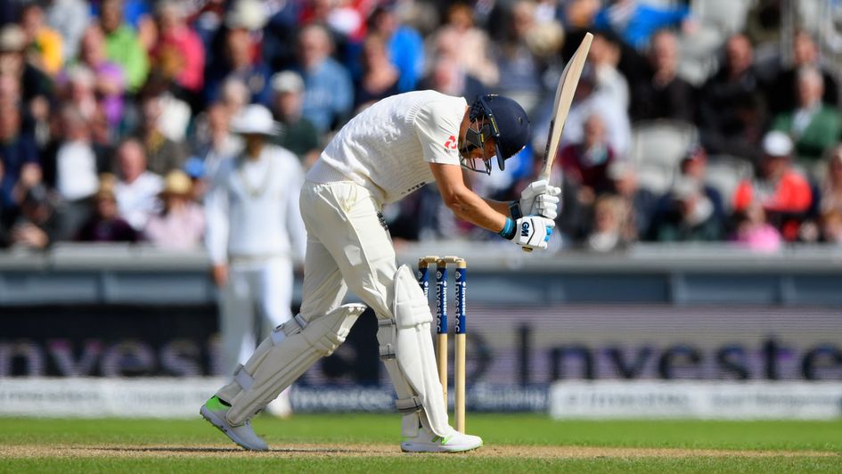 Frustration for Malan, who falls just before tea