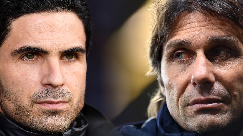 Arsenal boss Mikel Arteta and Tottenham's Antonio Conte