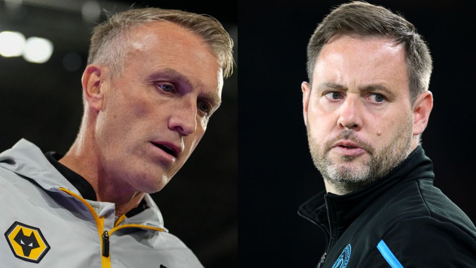 Steve Davis (left) remains in interim charge following Wolves' failed approach for Michael Beale