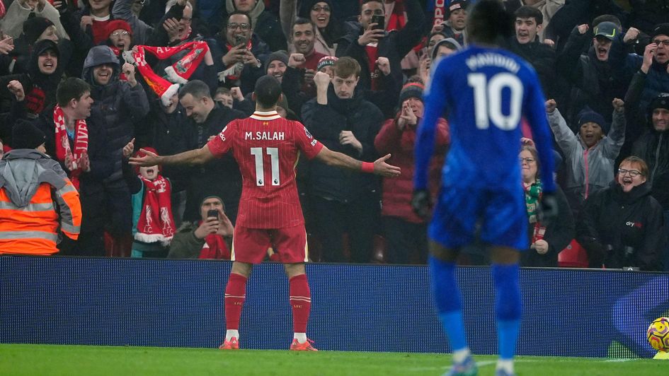 Mo Salah celebrates