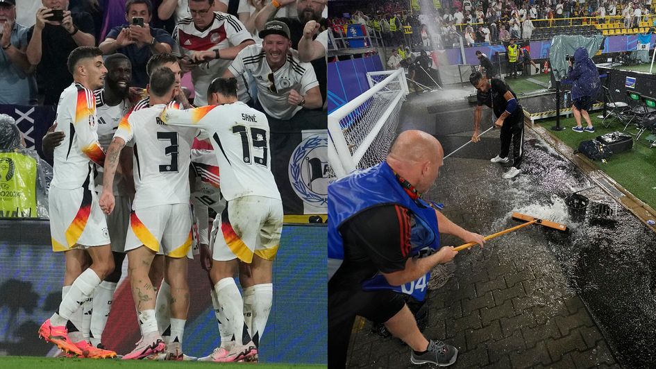 Germany's win over Denmark was affected by the weather