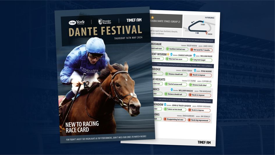 New To Racing Racecard for the Dante Festival