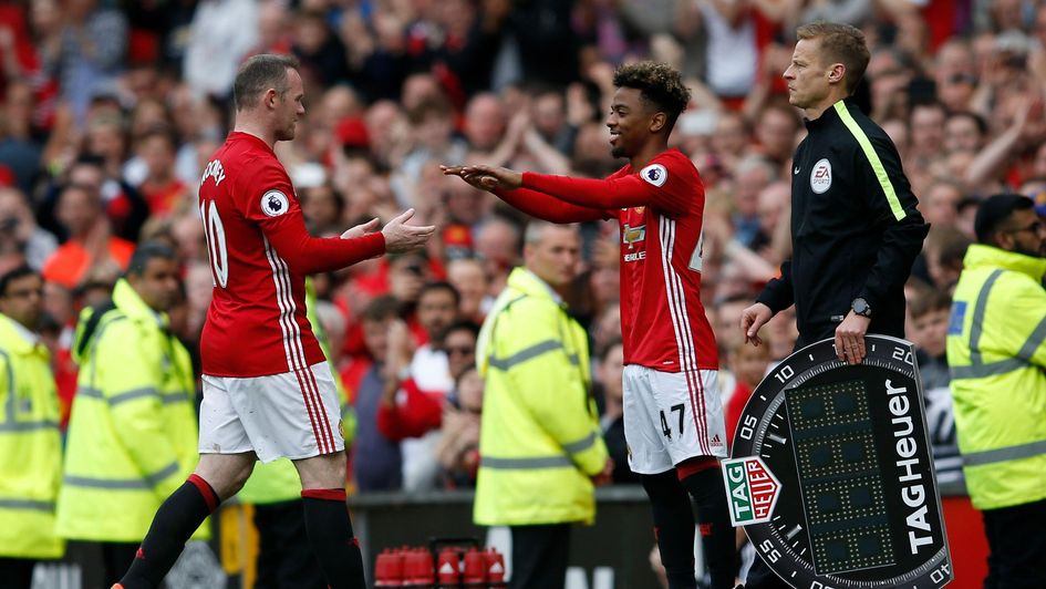 Wayne Rooney subbed off for Angel Gomes' debut