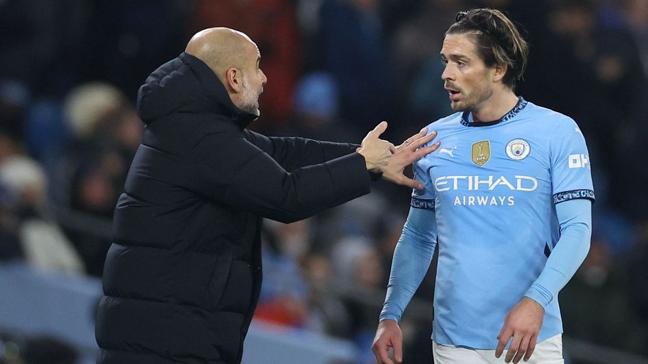 Pep Guardiola and Jack Grealish