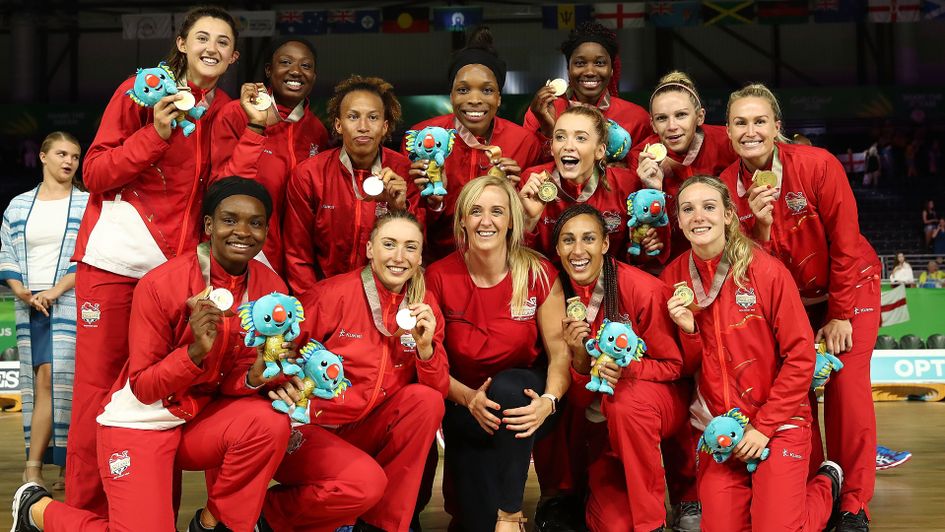 Celebrations for the England netball team