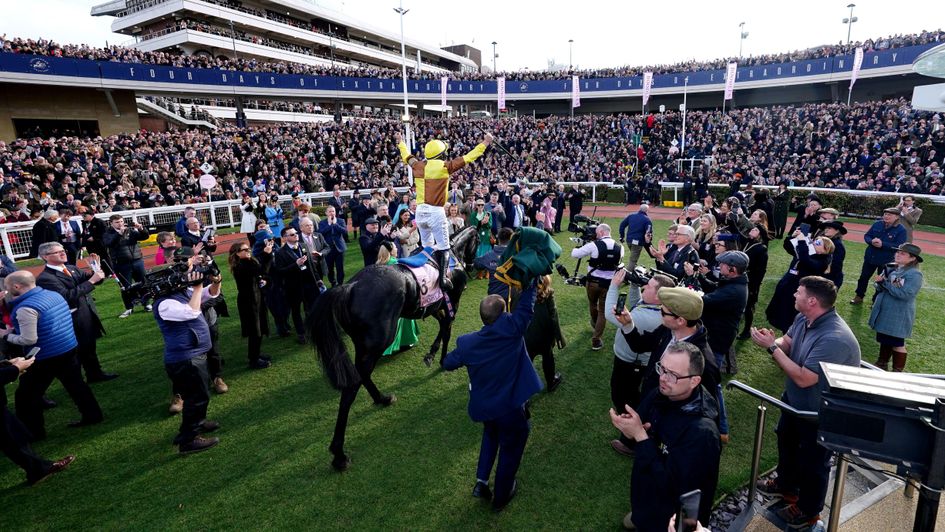 Galopin Des Champs returns to the Cheltenham winners' enclosure