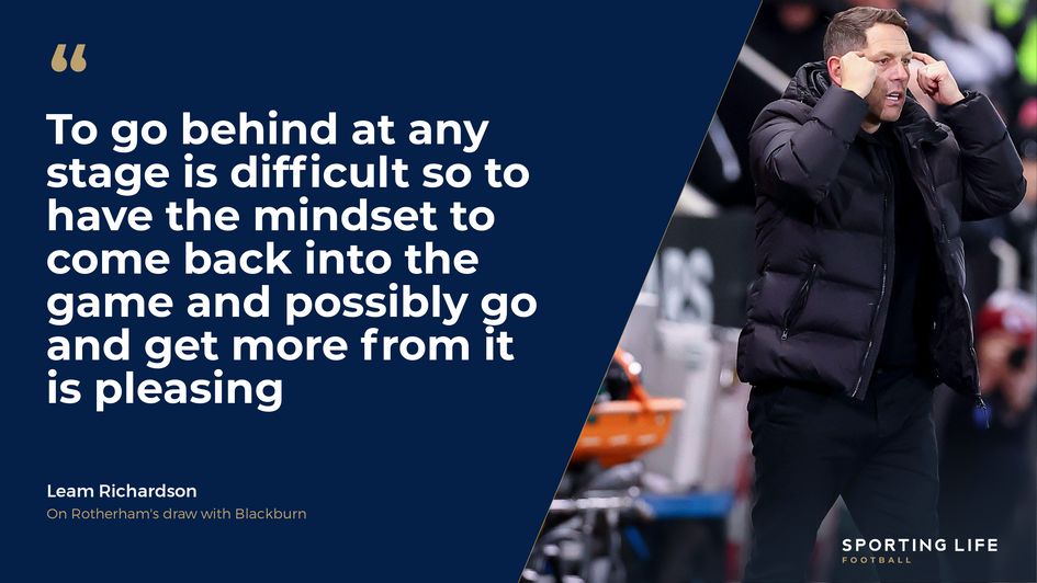 Leam Richardson on Rotherham's draw with Blackburn