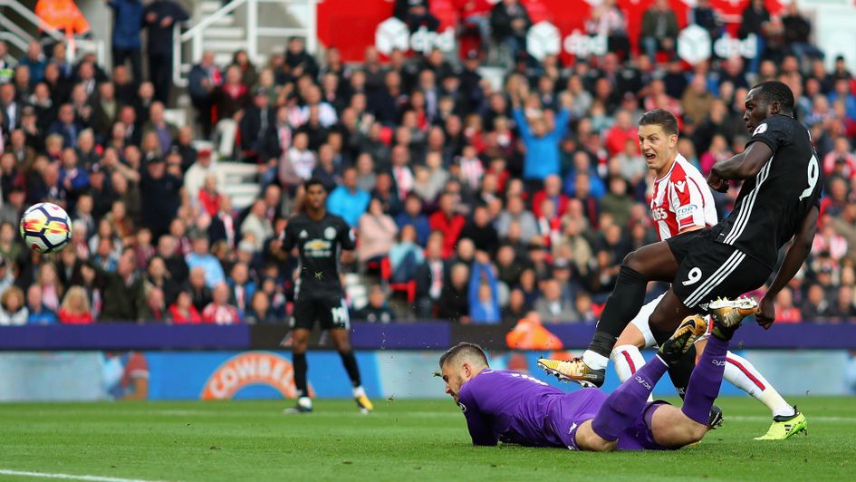 Romelu Lukaku scores past a despairing Jack Butland