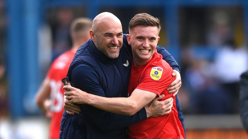 Salford boss Neil Wood and midfielder Elliot Watt