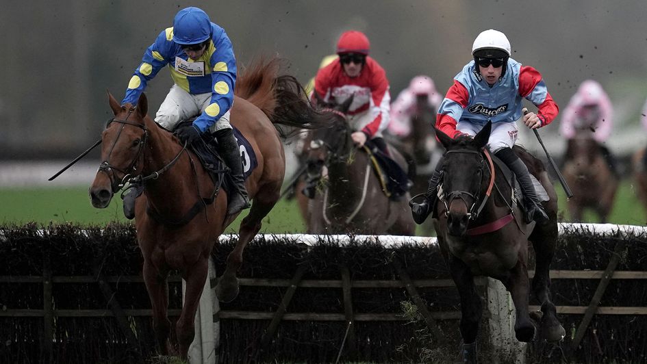 Nurse Susan ridden by Harry Skelton (left) coming home to win