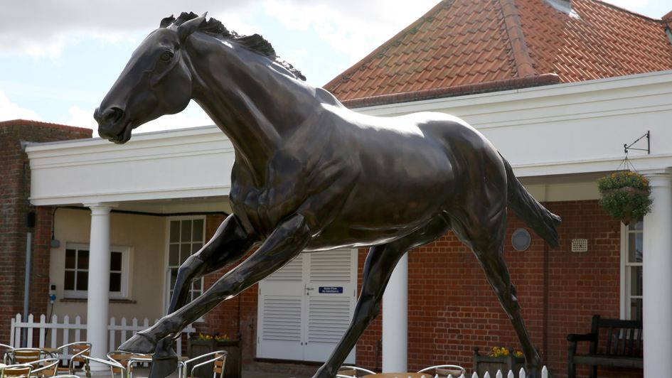 The statue of Persian Punch at Newmarket