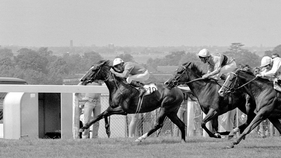 Sadler's Wells (ridden by Pat Eddery) wins from Time Charter