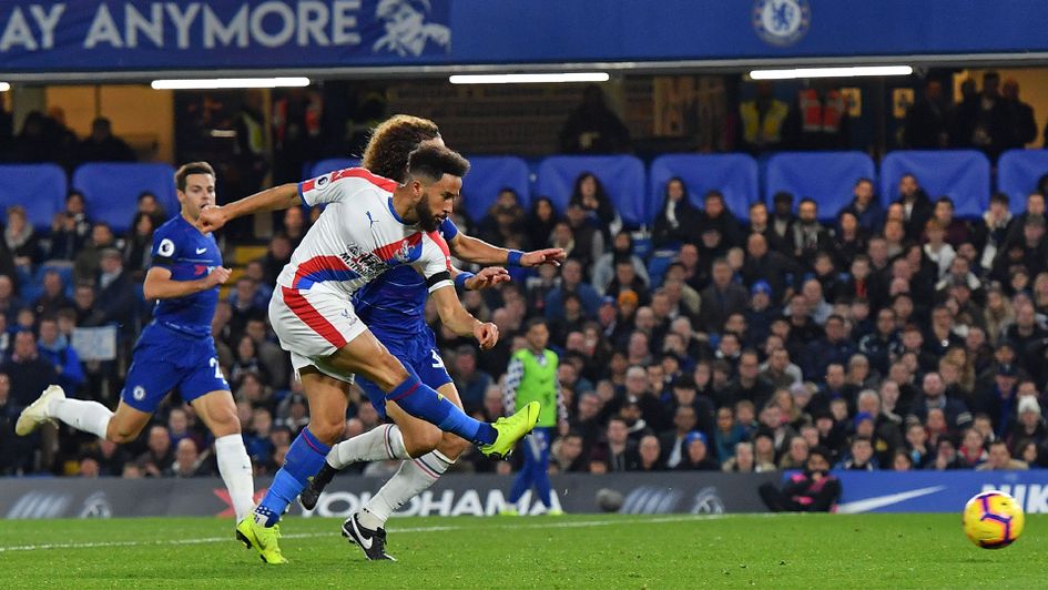 Andros Townsend scores Crystal Palace's equaliser against Chelsea