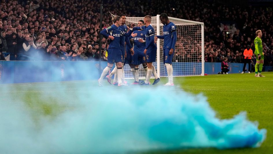 Chelsea celebrate a goal against Middlesbrough