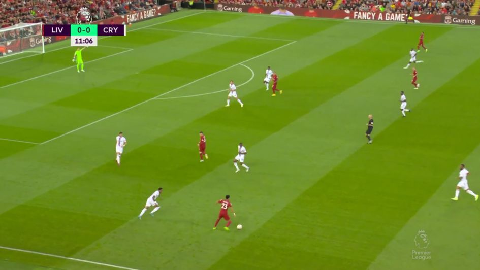 A screen grab from Liverpool's 3-0 win over Crystal Palace (21/22)