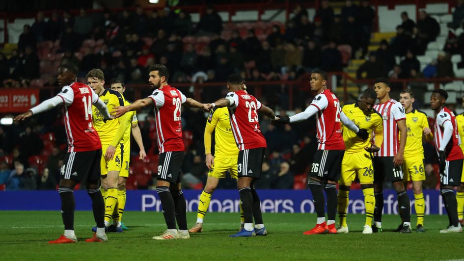 Interesting defence tactics from Brentford in the FA Cup v Oxford United...