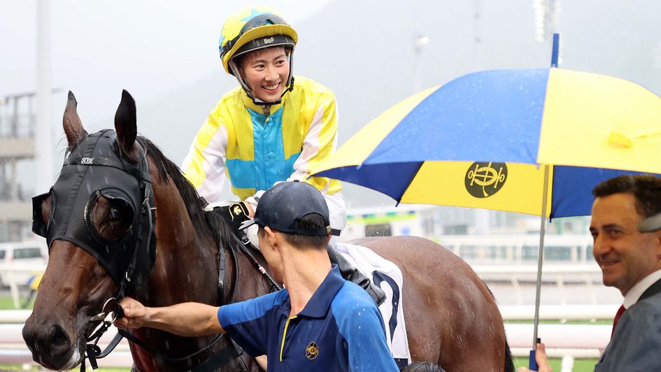 Britney Wong celebrates her first HK win