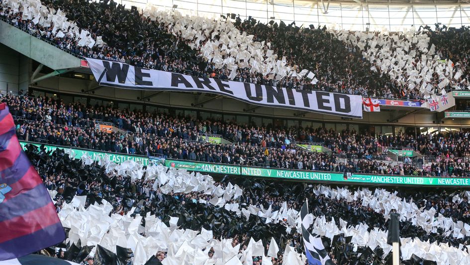 Newcastle fans at the Carabao Cup final