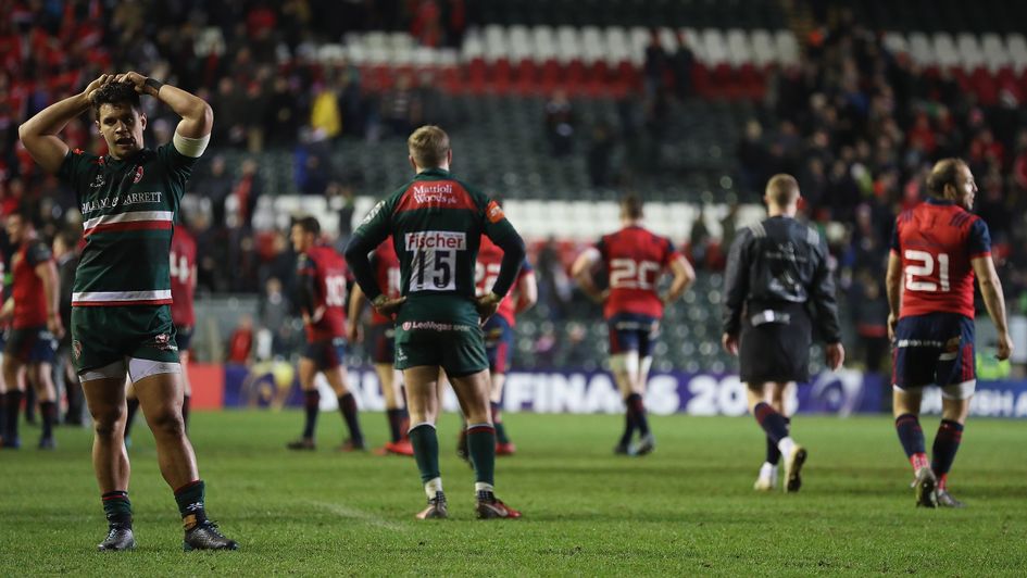 A dejected Ben Youngs after Leicester's defeat