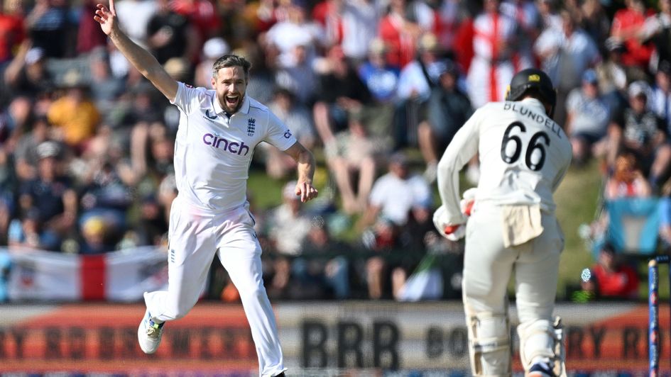 Chris Woakes celebrates another wicket