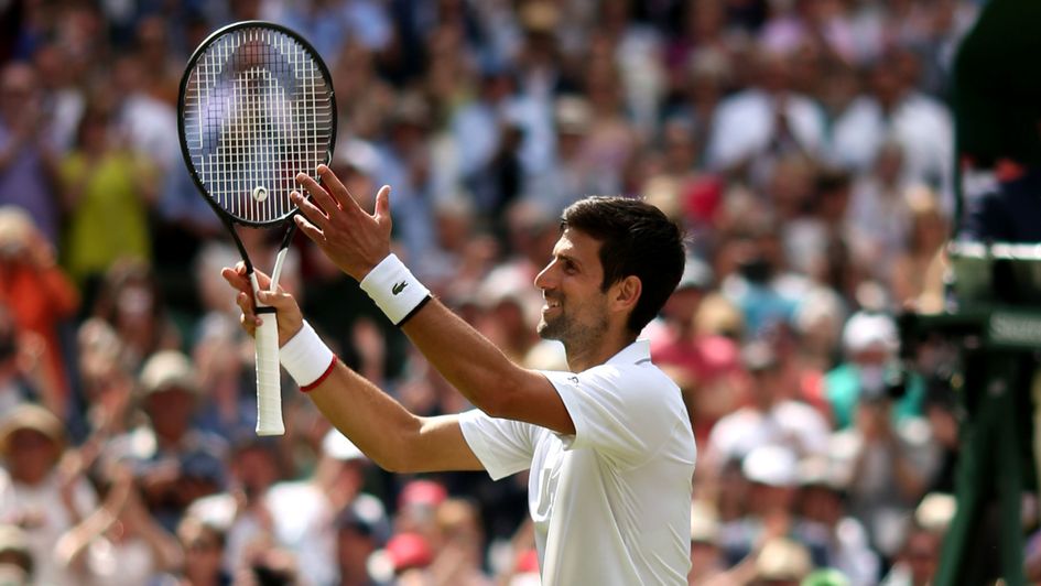 Novak Djokovic celenrates his first round success