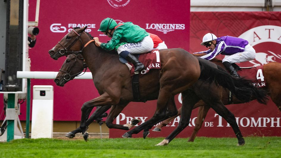 Zarigana (nearside) is narrowly beaten by stablemate Vertical Blue (obscured)