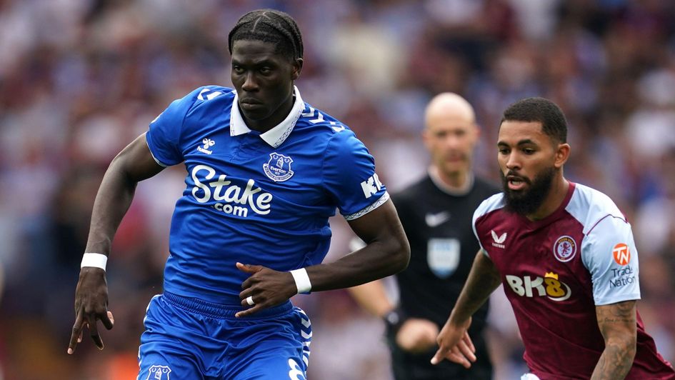 Amadou Onana in action against Aston Villa